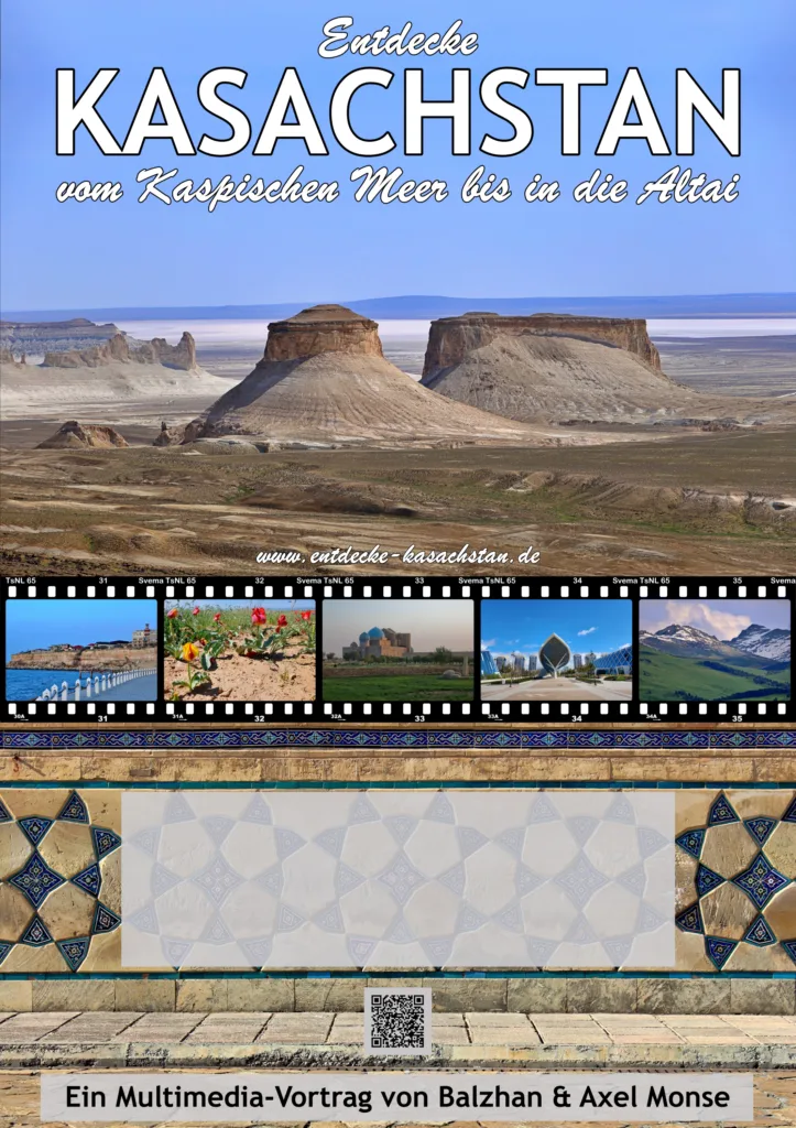 Entdecke Kasachstan - Poster oder Plakat für Multimedia-Vortrag über Kasachstan