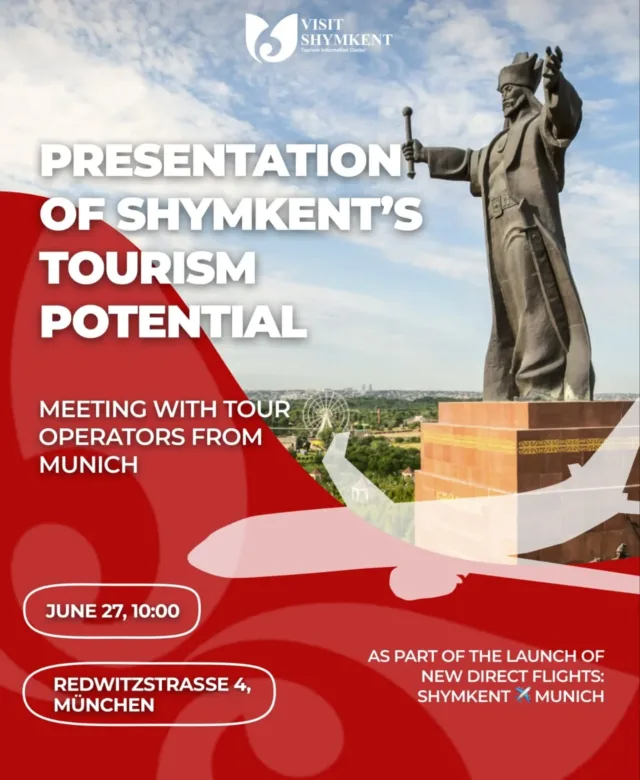 Sie sind Reiseveranstalter oder Reisebüro in Deutschland oder München? Sie möchten Ihren Touristen das schöne #Kasachstan zeigen – wissen aber nicht wie?Dann treffen Sie die Tourismusabteilung von Schymkent am 27. Juni 2025 um 10:00 Uhr im Generalkonsulat der Republik Kasachstan in #München um Ihre Fragen zu beantworten.#Tourism #businessdevelopment #businessconnections